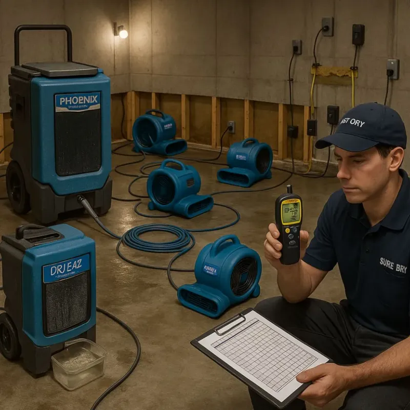 Structural Drying and Dehumidification process in Bedminster, PA